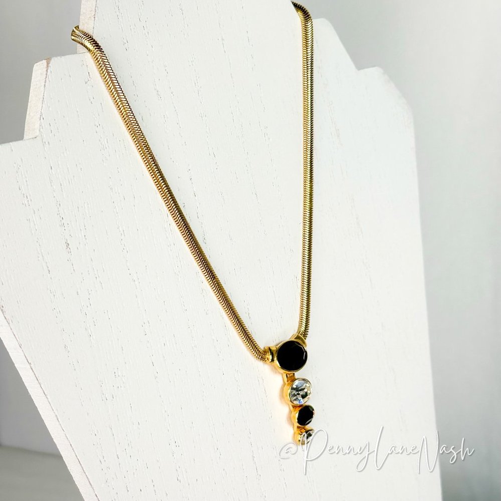 Vintage Monet Omega Gold Tone Omega Necklace View 4